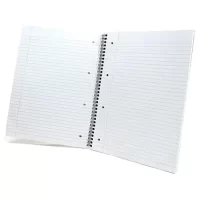 Pukka Pad A4 Size Single Line Ruled Notebook 200 Pages Wire bound Perforated Pages with 4 Hole Punched Black Polyprop Cover 80gsm Stripes Range