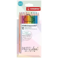 Aquarellable Coloured Pencil – STABILOaquacolor – Pastellove Set – Pack of 12 – Assorted Colours