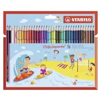 STABILO Aquacolor Colouring Pencils – Assorted Colours, Wallet of 36, 1636-6