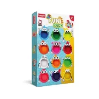 Fundough - Fun Pack, 12 mini-dough tubs, Shaping and Sculpting, 3years+, Multi-Colour