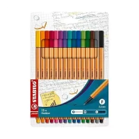 STABILO point 88 – Fineliner – Wallet of 15 (Assorted Colours)