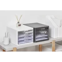 Litem Clear Multi Cabinet Dark Grey Modern Design Convenient and Practical File & Paper Organiser Convenient & Durable for Office Use