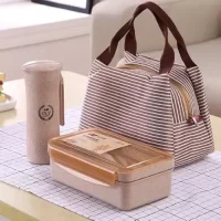 LB-8893 LUNCH SET(HAPPY MUCHING,WHEAT FIBRE,LUNCH BOX,BAG BOTTLE)