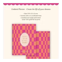 7mm Annual Undated Planner | Create the Life of Your Dreams | Goals & To-dos | Yearly, Weekly and Monthly Planner | Productivity Planner | Financial Planner | 2 Ribbon Bookmarks | 21 X 17.5 cms | Peach