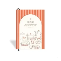 7mm Recipe Journal | Bon Appetit | Make your own Recipe and Cook Book | Kitchen Essential | A5 Size | 4 Sticker sheets | Hardbound and Laminated | 14.8 X 21 cms | Orange