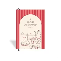 7mm Recipe Journal | Bon Appetit | Make your own Recipe and Cook Book | Kitchen Essential | A5 Size | 4 Sticker sheets | Hardbound and Laminated | 14.8 X 21 cms | Red