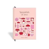 7mm Recipe Journal | Spoonfuls of Love | Make your own Recipe and Cook Book | Kitchen Essential | A5 Size | 4 Sticker sheets | Hardbound and Laminated |14.8 X 21 cms | Pink