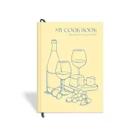 7mm Recipe Journal | Cheese and Wine | Make your own Recipe and Cook Book | Kitchen Essential | A5 Size | 4 Sticker sheets | Hardbound and Laminated | 14.8 X 21 cms | Beige