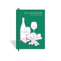 7mm Recipe Journal | Cheese and Wine | Make your own Recipe and Cook Book | Kitchen Essential | A5 Size | 4 Sticker sheets | Hardbound and Laminated |14.8 X 21 cms | Dark Green