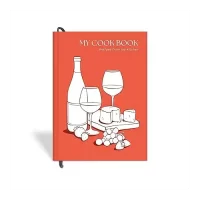 7mm Recipe Journal |Cheese and Wine | Make your own Recipe and Cook Book | Kitchen Essential | A5 Size | 4 Sticker sheets | Hardbound and Laminated |14.8 X 21 cms | Red