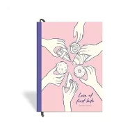 7mm Recipe Journal | Love at First Bite | Make your own Recipe and Cook Book | Kitchen Essential | A5 Size | 4 Sticker sheets | Hardbound and Laminated |14.8 X 21 cms | Pink
