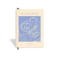 7mm Recipe Journal | Eat Make Repeat | Make your own Recipe and Cook Book | Kitchen Essential | A5 Size | 4 Sticker sheets | Hardbound and Laminated | 14.8 X 21 cms | Light Blue