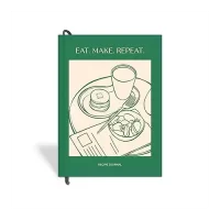 7mm Recipe Journal | Eat Make Repeat | Make your own Recipe and Cook Book | Kitchen Essential | A5 Size | 4 Sticker sheets | Hardbound and Laminated |14.8 X 21 cms | Dark Green