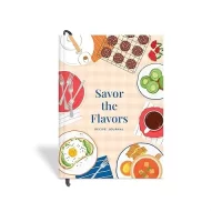 7mm Recipe Journal | Savor the Flavors | Make your own Recipe and Cook Book | Kitchen Essential | A5 Size | 4 Sticker sheets | Hardbound and Laminated |14.8 X 21 cms | Beige