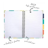 Pukka Pad B5 Size, Colour Wash Project Book, 5 Subject Notebook Diary Ruled, 200 Pages, 80gsm, WireBound, Hard Backed Covers, Page Perforation, Dividers with Storage Pockets