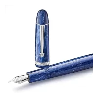 PENLUX Premium Blue Fountain Ink Pen Broad Nib | Piston Filling | Masterpiece Grande Blue Wave Design | Best for Gifting, Pen Collectors