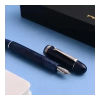 PENLUX Premium Blue Fountain Ink Pen Broad Nib | Piston Filling | Masterpiece Grande Blue Wave Design | Best for Gifting, Pen Collectors