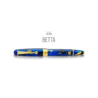 PENLUX Premium Blue Fountain Ink Pen Fine Gold Plated Nib | Piston Filling | 1ml Ink Capacity | Masterpiece Delgado Betta | Luxury Gifting, Pen Collectors and Enthusiasts