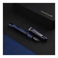 PENLUX Blue Luxury Fountain Ink Pen with Medium Nib | Piston Filling | 1ml Ink Capacity | Delgado Blue Grotto | Ideal for Gifting, Pen Collectors and Pen Enthusiasts