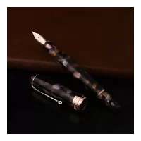 PENLUX Premium Fountain Ink Pen Broad Rose Gold Plated SS Nib | Piston Filling | 1ml Ink Capacity | Best for Gifting, Pen Collectors & Pen Enthusiasts