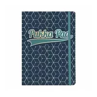 Pukka Pad A5 Size, Dark Blue Journal Notebooks, Diary Ruled, 96 Pages, 80gsm, Perfect Bound, Card Covers, Elastic Closure to Protect your Pages