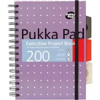 PUKKA PAD Executive Project Book A5, Single Ruled, 200 Pages, 80 GSM - Metallic Pink [Office Product]