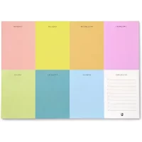 7mm Between the Lines Colourblock Weekly Desk Pad, 60 Tear Off Sheets Each, Printed Hardbound Notepad, 21 x 29.5 cms, Multicolor