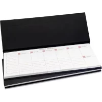 7mm Between the Lines Weekly Desk Planner Charcoal, 60 tear off sheets each, Printed Hardbound Notepad, 10.5 x 20.5 cms, Keyboard Size, Black