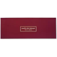 7mm Between the Lines Weekly Desk Planner Burgundy, 60 tear off sheets each, Printed Hardbound Notepad, 10.5 x 20.5 cms, Keyboard Size, Burgundy