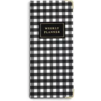 7mm Between the Lines Weekly Planner Checkmate, 120 leaves, Printed Hardbound Notepad, 9.5 x 20.5 cms, Pocket Size, Black and White