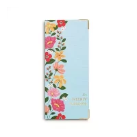 7mm Between the Lines Weekly Planner Floral Affair, 120 leaves, Printed Hardbound Notepad, 9.5 x 20.5 cms, Pocket Size, Blue