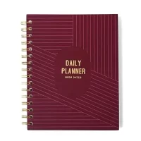 7mm Between the Lines Daily Planner (Burgundy boss), 150 pages, Wiro Hardbound, 17 x 21.5 cms, Schedule | Appointment | Journal | Notes | Menu of the day | Money & Exercise Tracker | Highlight of the day | 75 Days