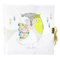 Goldbuch Secret Diary with Lock & Key | 96 White Blank Pages | 90 gsm | 17 x 17 cm | Tropical White   Art Print with Gold Stamping