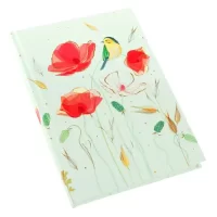 Goldbuch Blank Notebook A5 Size200 Pages Journal Acid Free Paper 100 gsm Thread stitching with Bookmark Suitable for Fountain Pen Tender Flowers – Art Print with Gold Stamping