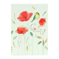 Goldbuch Blank Notebook A5 Size200 Pages Journal Acid Free Paper 100 gsm Thread stitching with Bookmark Suitable for Fountain Pen Tender Flowers - Art Print with Gold Stamping