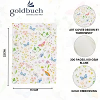 Goldbuch Blank Notebook A5 Size200 Pages Journal Acid Free Paper |100 gsmThread stitching with BookmarkSuitable for Fountain Pen Springtime – Art Print with Gold Stamping
