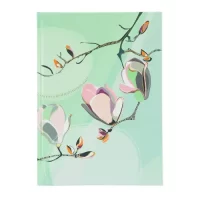 Goldbuch Blank Notebook A5 Size200 Pages Journal Acid Free Paper |100 gsmThread stitching with BookmarkSuitable for Fountain Pen Magnolia mint – Art Print with Gold Stamping