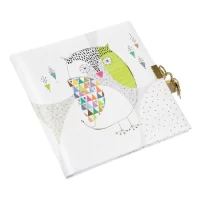 Goldbuch Secret Diary with Lock & Key | 96 White Blank Pages | 90 gsm | 17 x 17 cm | Tropical White   Art Print with Gold Stamping