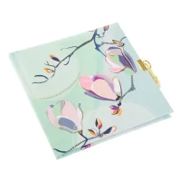 Goldbuch Secret Journal Diary with Lock & Key 96 Pages Blank Notebook 90 gsm |16.5 x 16.5cmMagnolia mint   Art Print with Gold Stamping