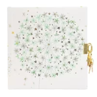 Goldbuch Secret Journal Diary with Lock & Key 96 Pages Blank Notebook 90 gsm |16.5 x 16.5cmGentle Flower   Art Print with Gold Stamping