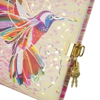Goldbuch | Secret Diary with Lock | 96 Pages | Blank | 90 gsm |16.5 x 16.5cm | Flower Hummingbird | Notebook For Gifting