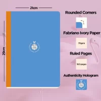 flexbook Smartbook 21 x 29 Ruled Notebook,Blue Eco Paper Cover X Scrikss Carnival 0.7mm Roller Ball Point Pen – Matte Satin Black SS Barrel & Cap | V21 COMBO