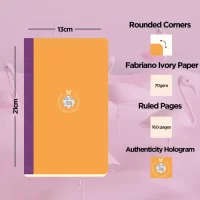 flexbook Smartbook 13 x 21 Ruled Notebook , Orange Eco Paper Cover X Scrikss Carnival 0.7mm Roller Ball Point Pen – Matte Satin Black SS Barrel & Cap | V28 COMBO