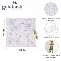 Goldbuch Secret Diary with Lock 96 Pages Blank |Scrikss Ball Point Pen Chrome Plated Brass Body Gold Plated Trims Twist Mechanism Noble 35 Series|SV9 COMBO