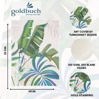 Goldbuch Blank Notebook A5 Size – Art Print with Gold Stamping|Scrikss Ball Point Pen Chrome Plated Brass Body Gold Plated Trims Twist Mechanism Noble 35 Series|V7 COMBO