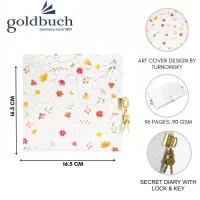 Goldbuch Secret Diary with Lock and Key 96 Pages Blank|Scrikss Ball Point Pen Chrome Plated Brass Body Gold Plated Trims Twist Mechanism Noble 35 Series|SV13 COMBO