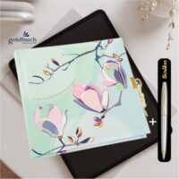 Goldbuch Secret Journal Diary with Lock & Key 96 Pages Blank Notebook |Scrikss Ball Point Pen Chrome Plated Brass Body Gold Plated Trims Twist Mechanism Noble 35 Series|SV7 COMBO