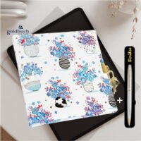 Goldbuch Secret Journal Diary with Lock & Key 96 Pages Blank Notebook -Art Print with Gold Stamping|Scrikss Ball Point Pen Chrome Plated Brass Body Gold Plated Trims Twist Mechanism Noble 35 Series|SV1 COMBO