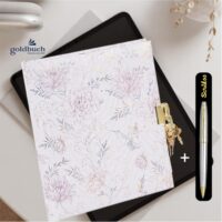 Goldbuch Secret Diary with Lock 96 Pages Blank |Scrikss Ball Point Pen Chrome Plated Brass Body Gold Plated Trims Twist Mechanism Noble 35 Series|SV9 COMBO