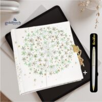 Goldbuch Secret Journal Diary with Lock & Key 96 Pages Blank Notebook |Scrikss Ball Point Pen Chrome Plated Brass Body Gold Plated Trims Twist Mechanism Noble 35 Series|SV4 COMBO